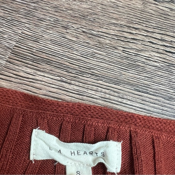LA Hearts Rust V-Neck Button-Up Women's Sweater - Picture 5 of 5